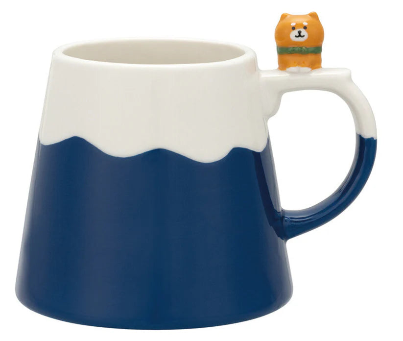 Mount Fuji Ceramic Mug – 300ml Japanese Cup with Daruma or Shiba Inu Handle | Gift-Ready