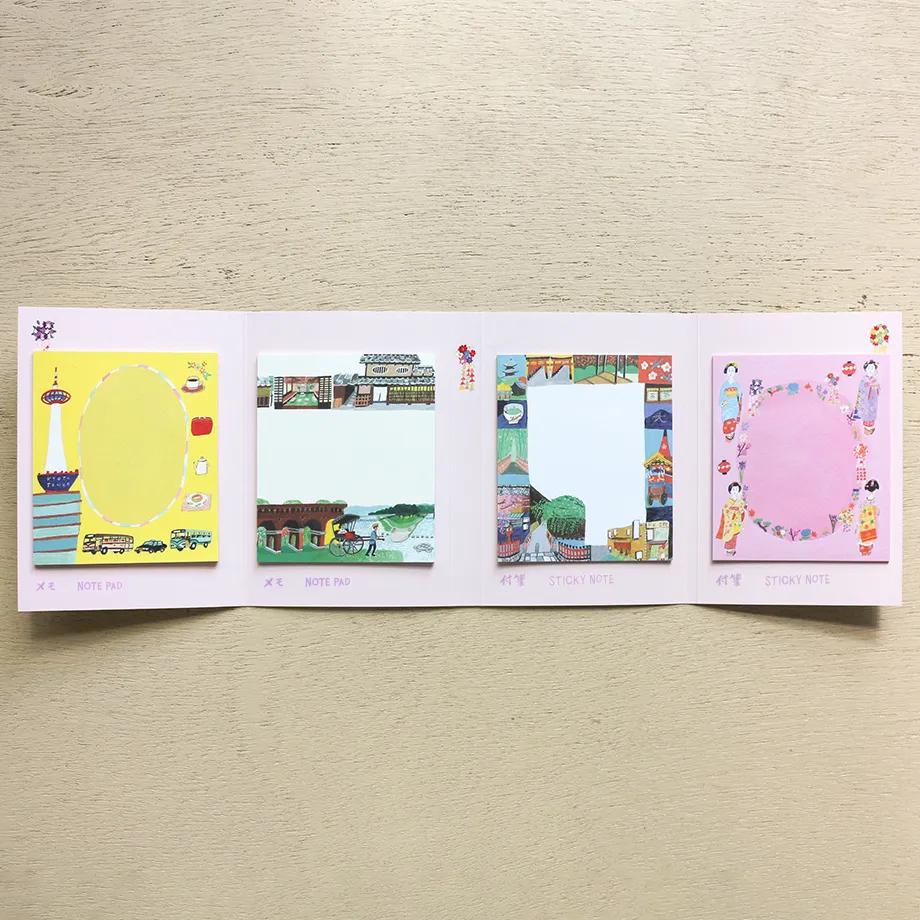 Ai Okino Memo & Sticky Notes Set – Kyoto Local Series | Japanese Stationery | Made in Japan