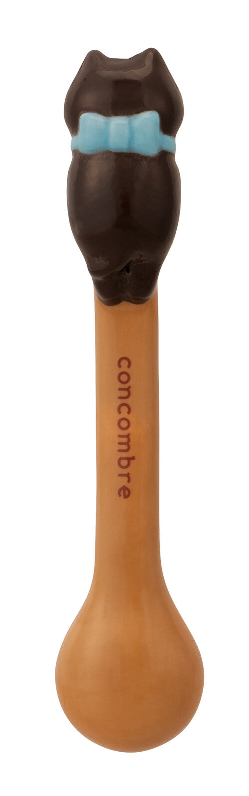 Baguette Spoon – Dark Brown Cat | Hand-Painted Ceramic Spoon | Imported from Japan