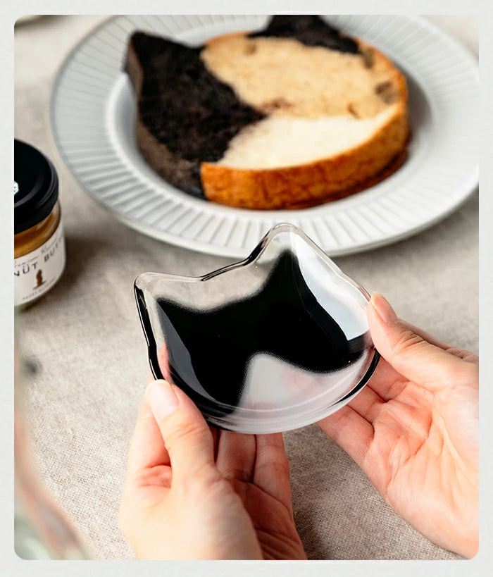 Coconeco Cat Face Glass Plate – Mame-dish Series | Chatra (Brown Tabby) / Tiger (Gray Tabby) / Hachiware (Black & White) | Made in Japan