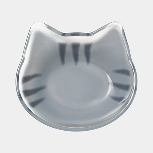 Coconeco Cat Face Glass Plate – Mame-dish Series | Chatra (Brown Tabby) / Tiger (Gray Tabby) / Hachiware (Black & White) | Made in Japan