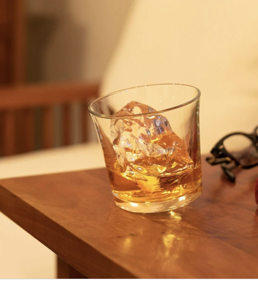 Swaying Rock Tumbler – Japanese Whiskey & Cocktail Glass with Curved Base | 250ml | Made in Japan