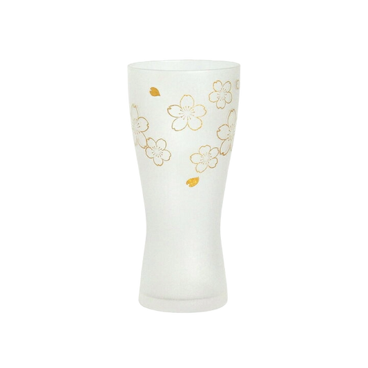 Sakura Beer Glass Gift Set – Foam-Making Series | 310ml Japanese Beer Glass with Gold Cherry Blossom Design | Made in Japan