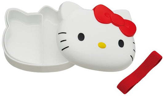 Hello Kitty Face-Shaped Lunch Box with Lunch Belt & Divider – 300ml | Microwave Safe | Sanrio Design