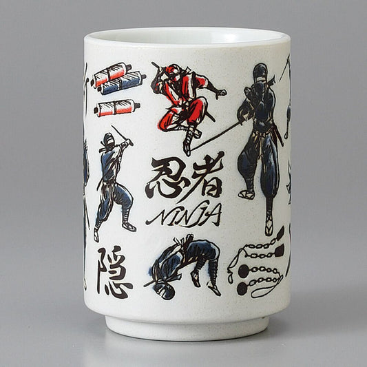 Minoware TOKI Sushi Yunomi Teacup – Ninja Design | 7×10cm | Microwave Safe | Made in Japan